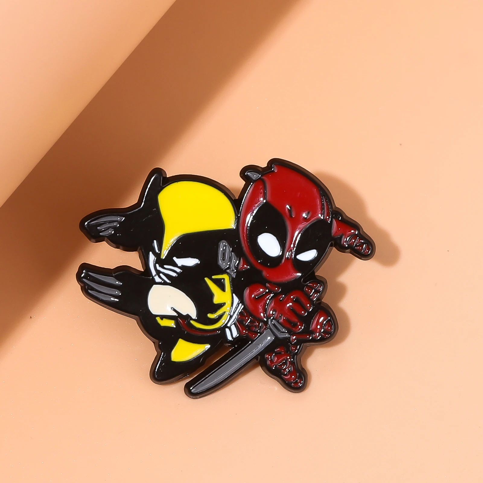 Hot Dead Hero Red Yellow Mask Warrior Enamel Brooch Wolf Warrior Pin Badge Cosplay Props Men Women Backpack Jewelry Accessories