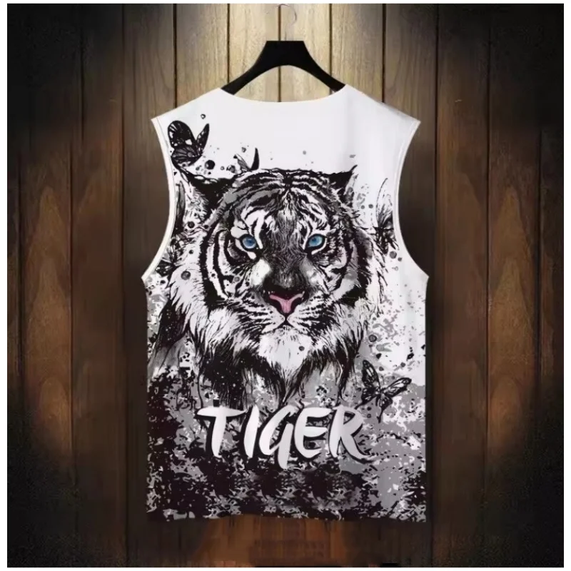 

Funny 3D Tiger Print Men's Tank Top Hip Hop Punk Harajuku Street Vest Fashion Man Sleeveless Shirt Summer Breatk Dry Sports Tops