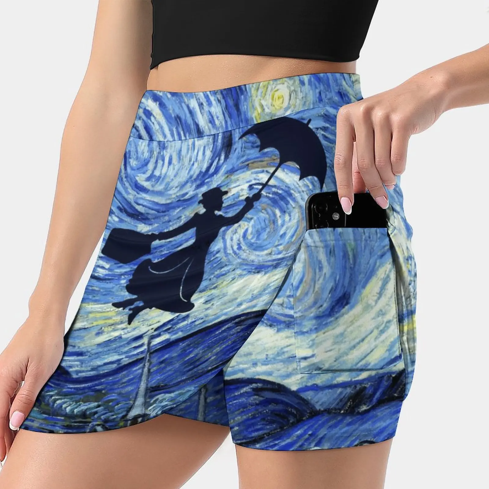 Mary Poppins Starry Night Women's skirt Sport Skort Skirt With Pocket Fashion Korean Style Skirt 4Xl Skirts Mary Poppins Movie