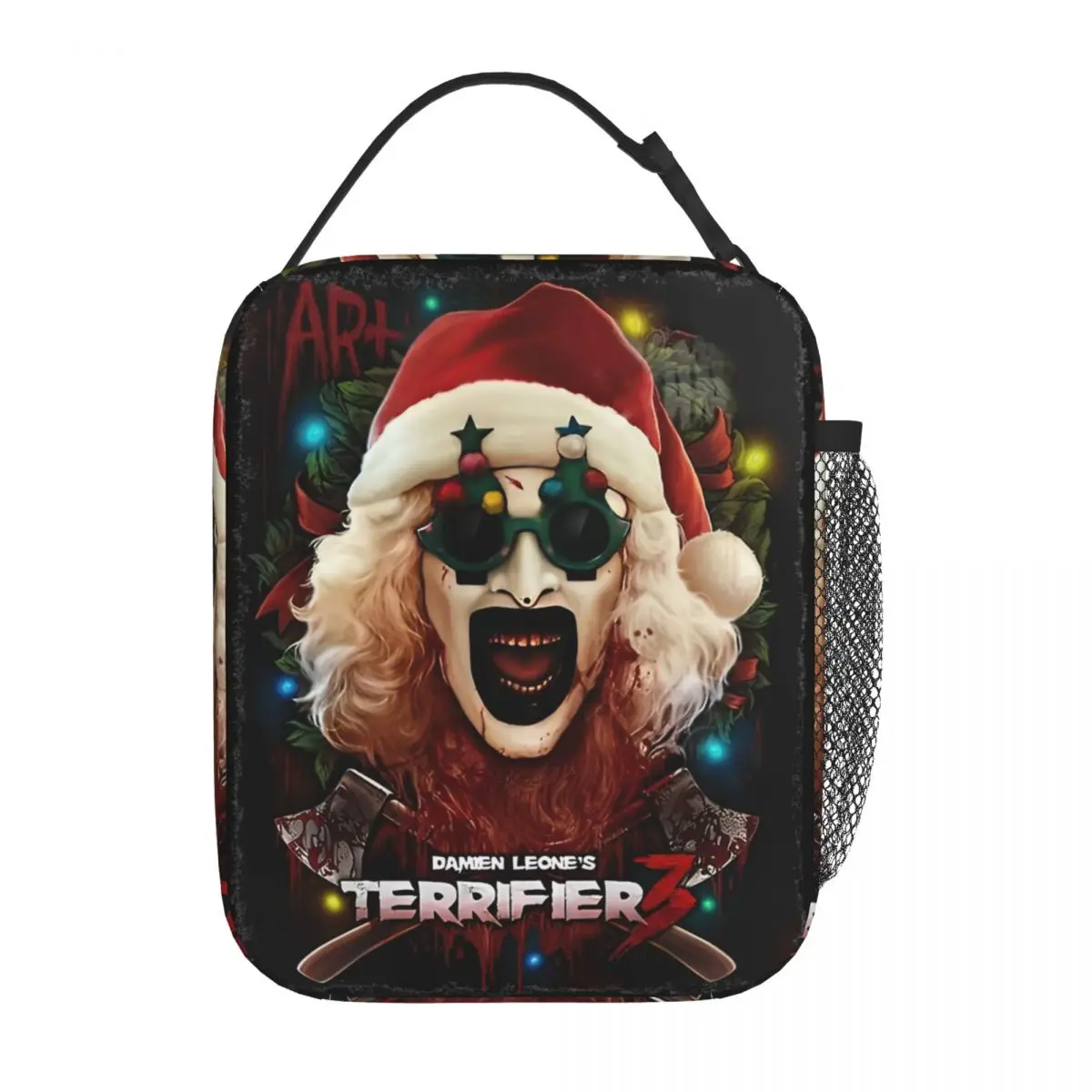 Terrifier 3 Christmas Santa Insulated Lunch Bags Cooler Bag Lunch Container The Clown High Capacity Tote Lunch Box Work Outdoor