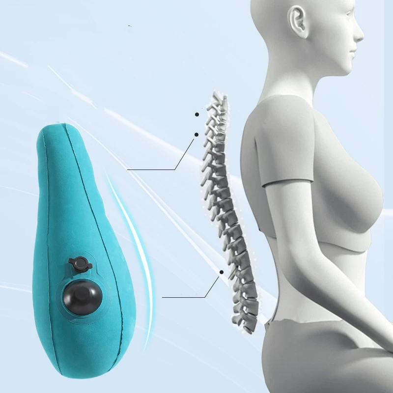 Ergonomic Inflatable Lumbar Support Pillow Press Type Cushion Enhances Back Comfort During Long-distance Flights