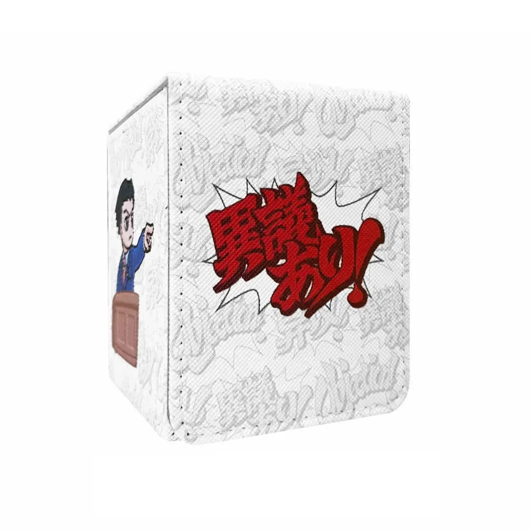 Nouvelle boîte de rangement pour cartes Ace Attorney, en cuir PU haut de gamme, boîte de collection de cartes, cartes d'anime, jouets cadeaux