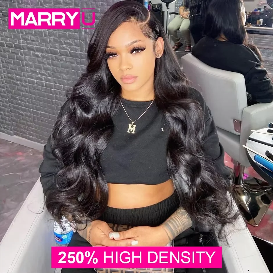 250% Body Wave Wig 13x4 HD Lace Front Human Hair Wigs For Black Women Brazilian Body Wave Ocean Deep Wave Lace Frontal Wigs