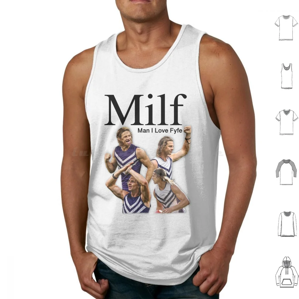 

Milf ( Man I Love Fyfe ) Black Tank Tops Vest Sleeveless Nathan Nat Fyfe Fyfey Fremantle Afl Aussie Rules