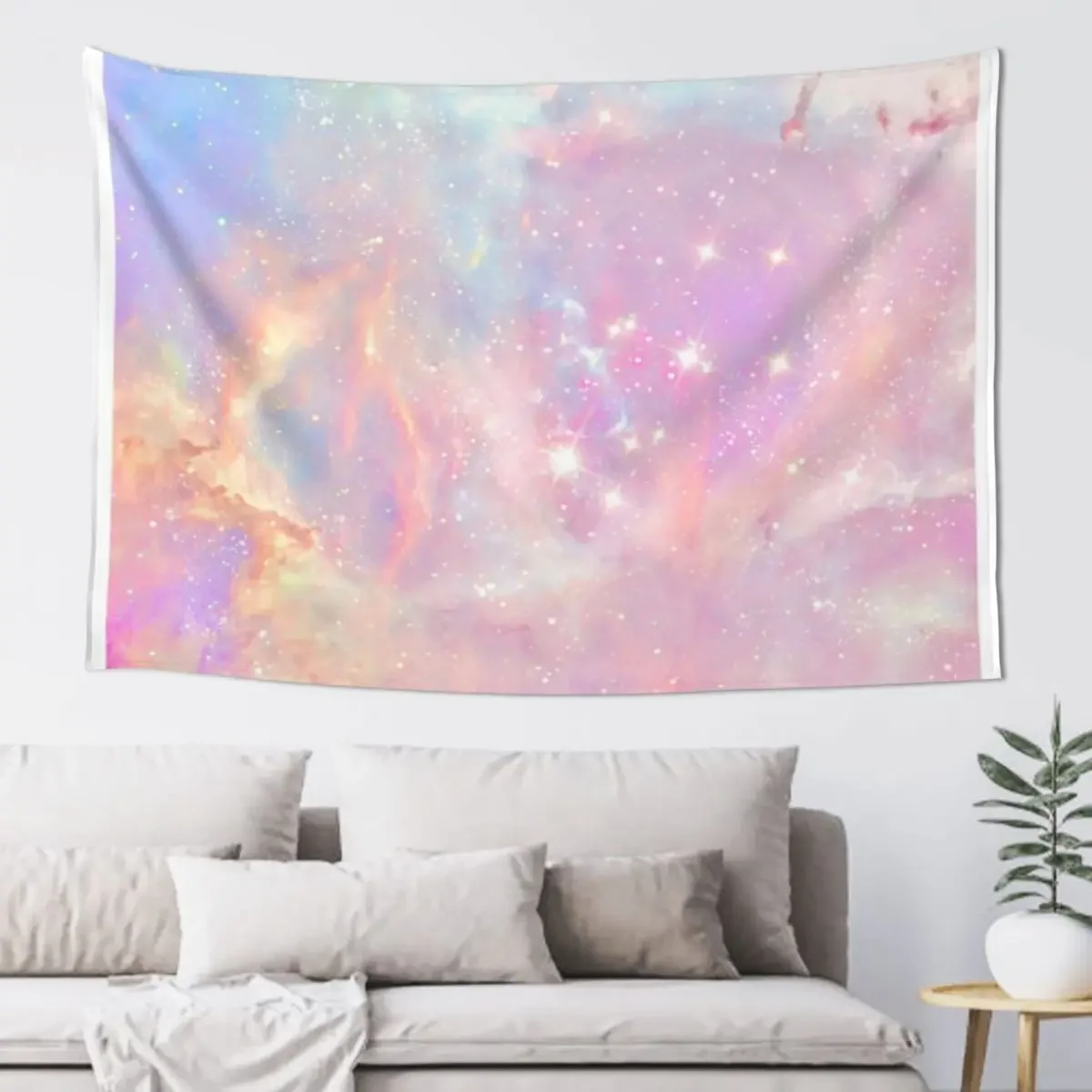 

Rainbow Galaxy - Pastel Tapestry Cute Room Decor Wallpaper Bedroom Tapestry