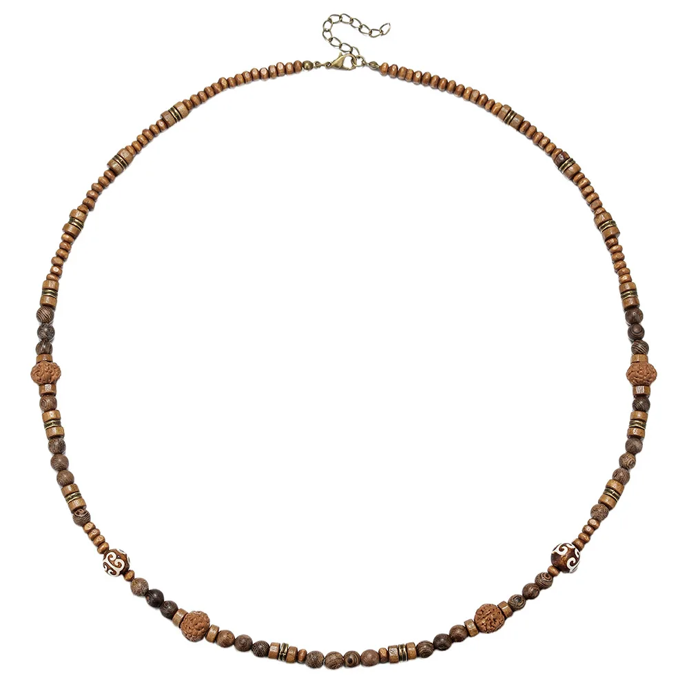 Bohemia Coconut Shell Wood Beads Necklace Retro Long Summer Walnut Men Necklace Fashion Beach Party Jewelry Accessories view 5
