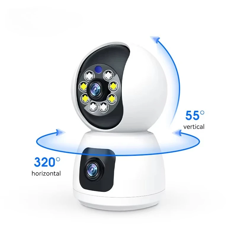 

Best Ip Wireless Camera Two-way Audio AI Human Detection Network Baby Monitor Indoor Built-in Mic Dual Lens Wifi Camera