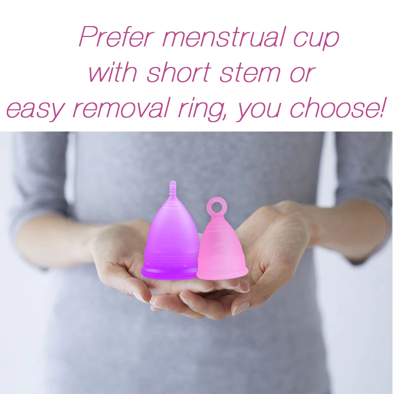 Feminy Medical Silicone Menstrual Cup With Ring Women Certified Copa Menstrual Collector Reusable Vaginal Care Health Period Cup