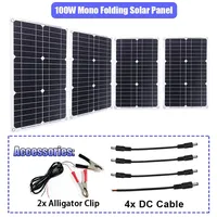 YINGFA 100W 18V Monocrystalline Solar Panel, 8 USB Charging Ports, Semi-Flexible Solar Battery Panel for Outdoor Power, Solar