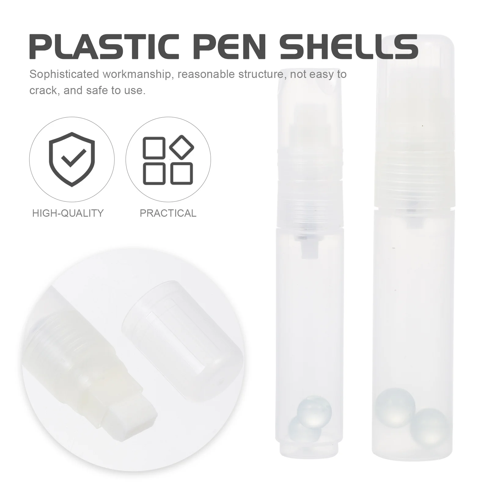 

7Pcs Empty Paint Pen Shells High Quality Plastic Replacement Tip with Cover Compact Size Easy to Carry for Creative Writing Use