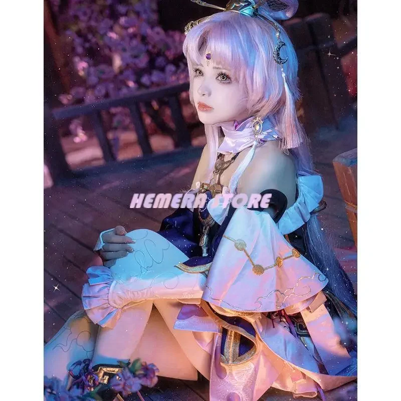 Fu Xuan Cosplay Honkai Star Rail Costume Wig Anime Game Fuxuan Party For Women Girls Halloween Carnival Outfit Wig Sets OI7204