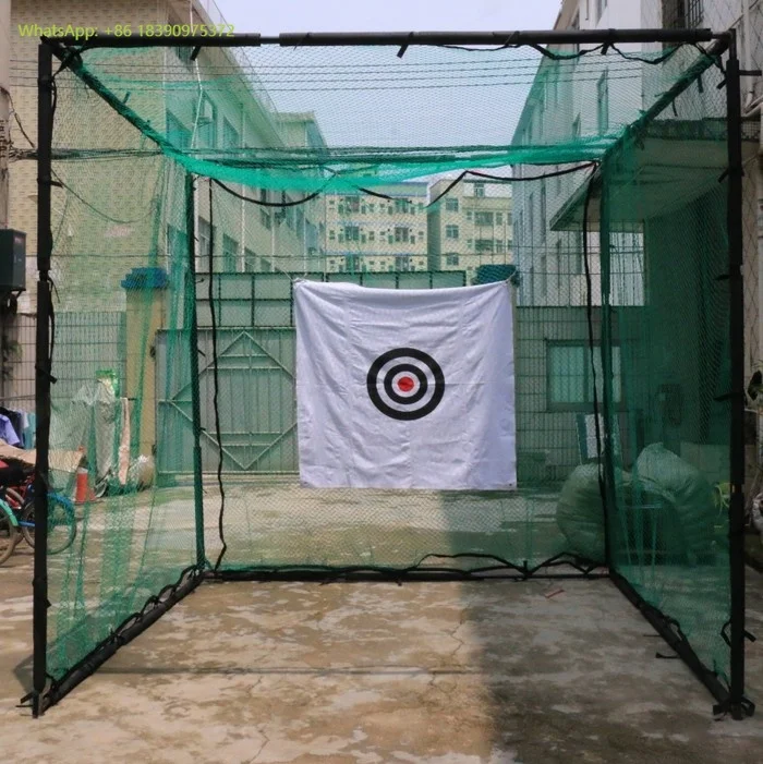 

Профессиональная тренировочная сетка для гольфа 3х3х3 м для использования в помещении и на улице, с УФ-защитой, стальной каркас, сетка с защитой из пенопласта, тренажер для гольфа