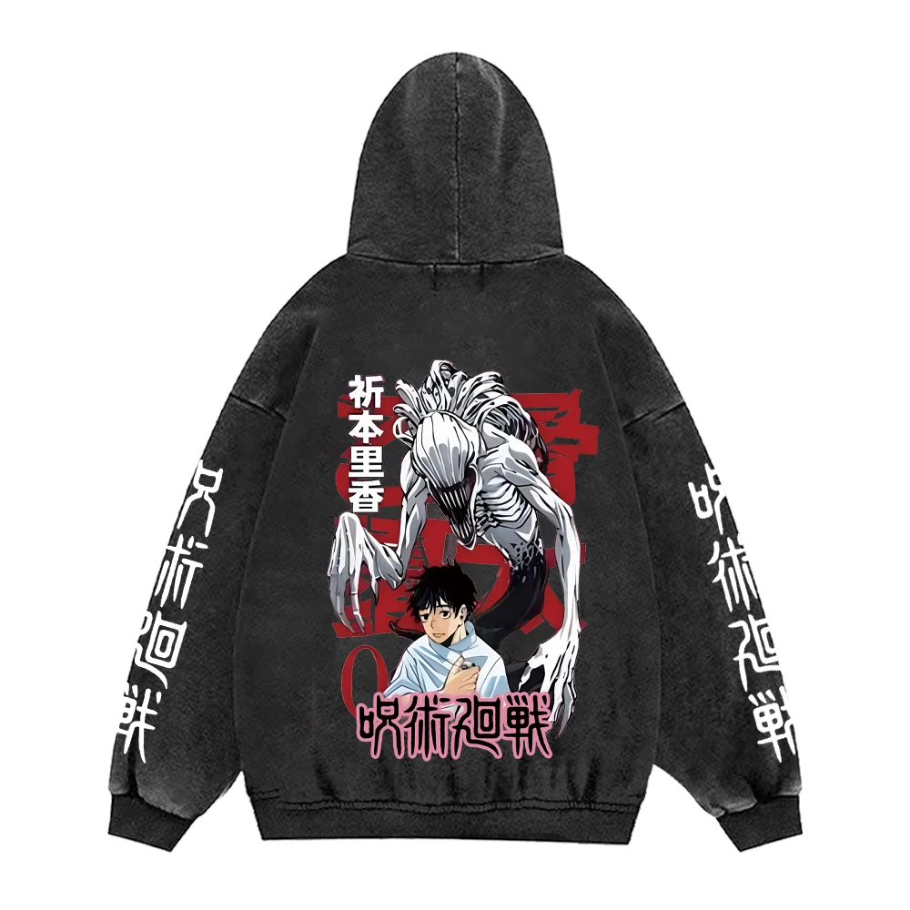 Jujutsu Kaisen Anime Hoodies Men Women 100%Cotton Toji Gothic Manga Sweatshirts Vintage Casual Pullover Fashion Streetwear Daily