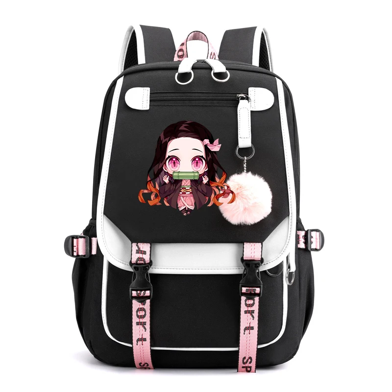 Anime Backpack Demon Slayer Nezuko School Bag Students Rucksack Kimetsu no Yaiba Backpack Teenager Canvas Laptop Back Pack