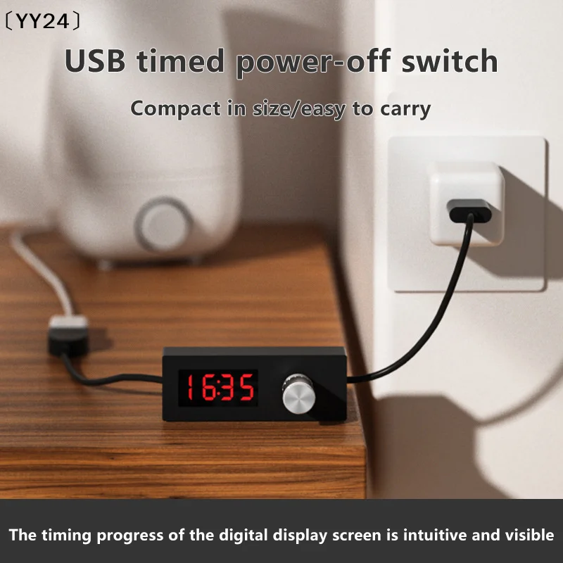 24h Automatic Shutdown Timer Digital Countdown Timer USB Switch Cable Wire Portable Adjustable Timer Switch For Home〔YY24〕