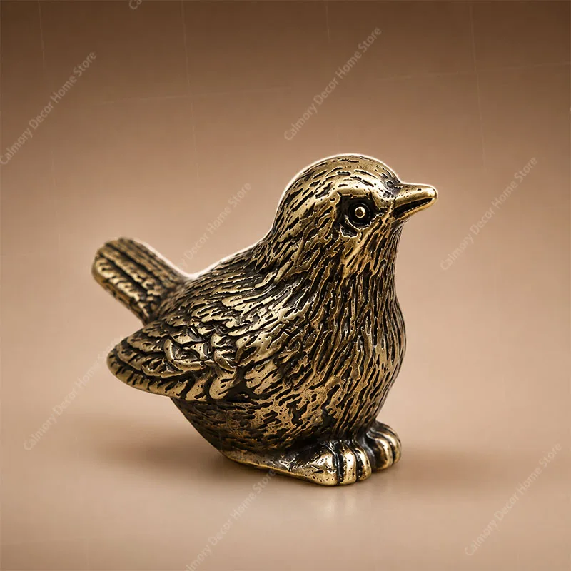 Aufwendig detaillierte Vogelfigur aus massivem Messing – Vielseitiges Innendekorationsstück, elegante Messing-Spärrchen-Figur, Teetier, Heimdekoration – Detail 4