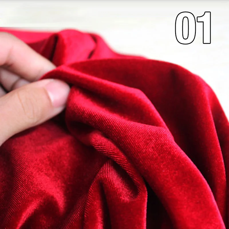 150*50cm Stretch Velvet Fabric for DIY Dress Skirt Pants Jacket Stage Costumes Pillow Cloth Handmade Sewing Gold Velvet Fabric