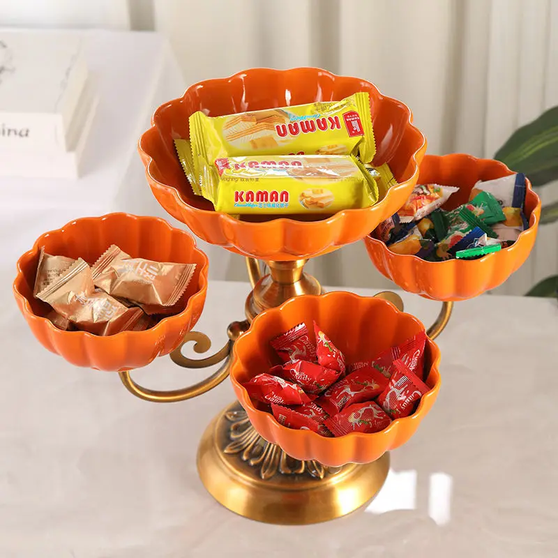 Prato de frutas giratório de alta qualidade, mesa de centro para sala de estar familiar para ano novo chinês, prato de frutas, prato de frutas secas