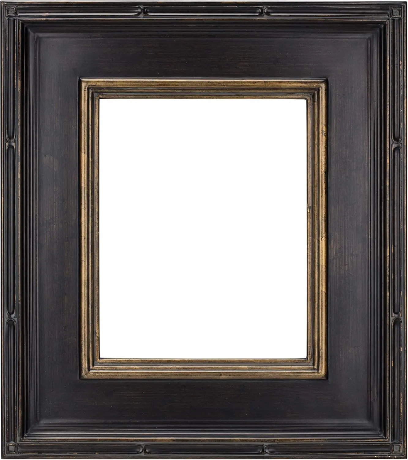 

Ornate Picture Frame 8x10 Antique Black with Gold Trim for Oil Paintings Photos, Open Back No Glass