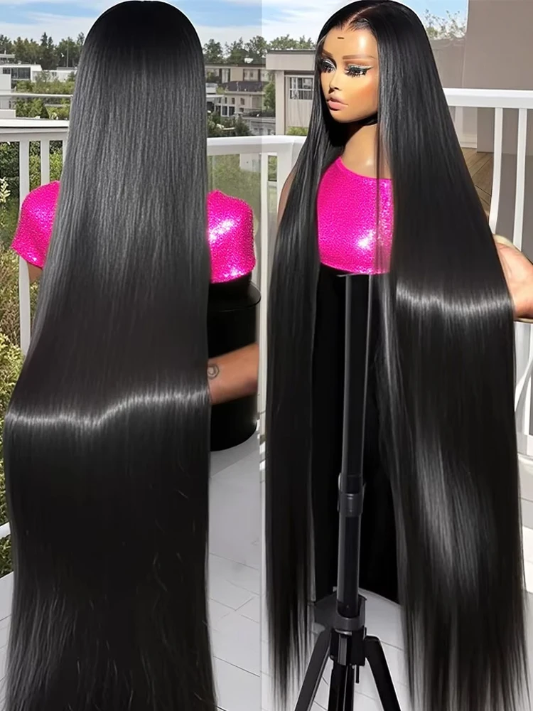 300% الكثافة مستقيم HD الدانتيل الباروكات 13x6 الشعر البشري 46 بوصة جاهزة لارتداء 7x5 غلويليس الباروكات الدانتيل أمامي باروكة من شعر طبيعي للنساء