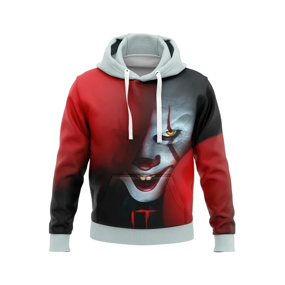 Men Women Horror Clown 3D Printed Zipper Hoodies Hipster Streetwear Spring Autumn Plus Size Casual Hooded Sweatshirt Daily Wear