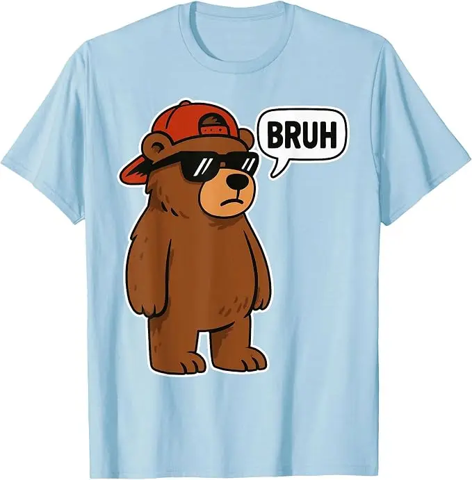 Cool Bruh Bear Herren Damen Jungen Teenager Lustiges Bären-T-Shirt Y2k Wildnis und Sarkasmus Spruch-T-Shirt Baumwolle Kurzarm Grafik-Bekleidung – Detail 9