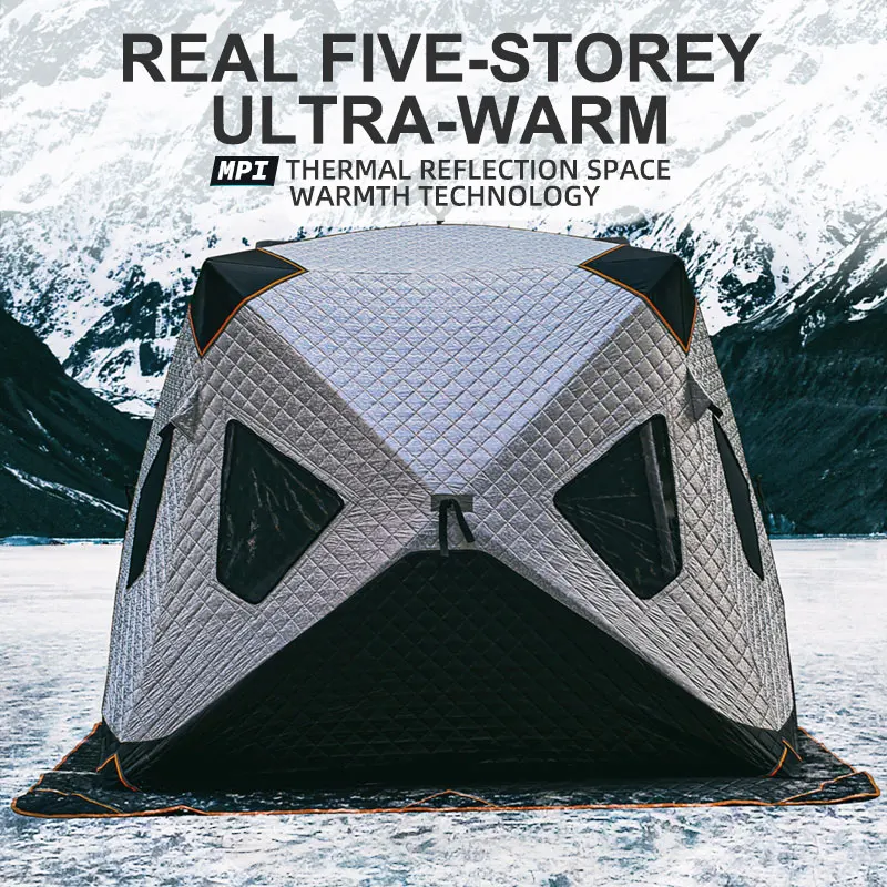 Insulated Tent with Custom Logo Portable Outdoor Camping Tent Pop Up Ice Fishing Tents Waterproof Hot Selling Winter