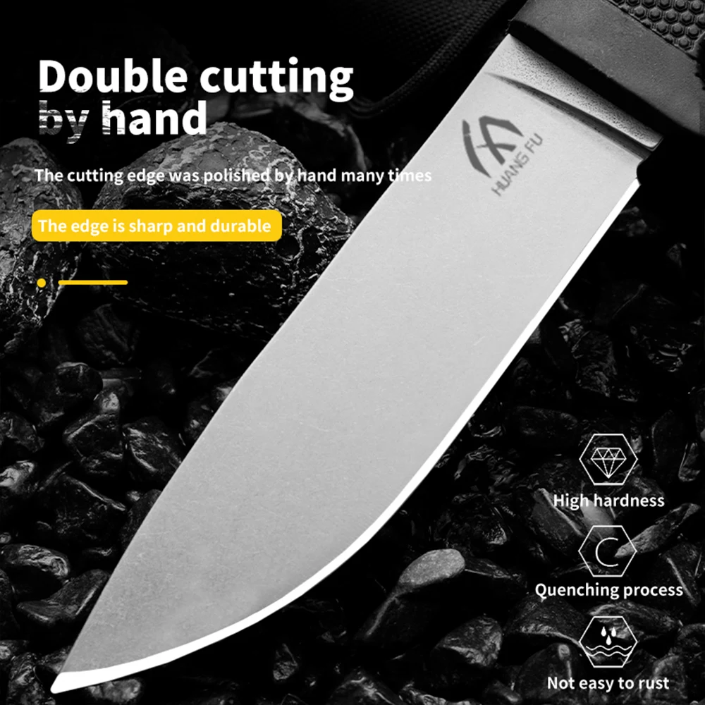 HUANGFU High quality CPM-3V steel camping fishing knife outdoor knife fixed blade rescue survival knife straight knife