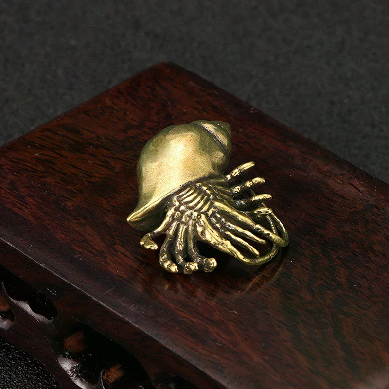 Vintage Brass Hermit Crab Figurines Marine Organisms Animal Statues Crafts Ornaments Office Desk Decorations Home Decor