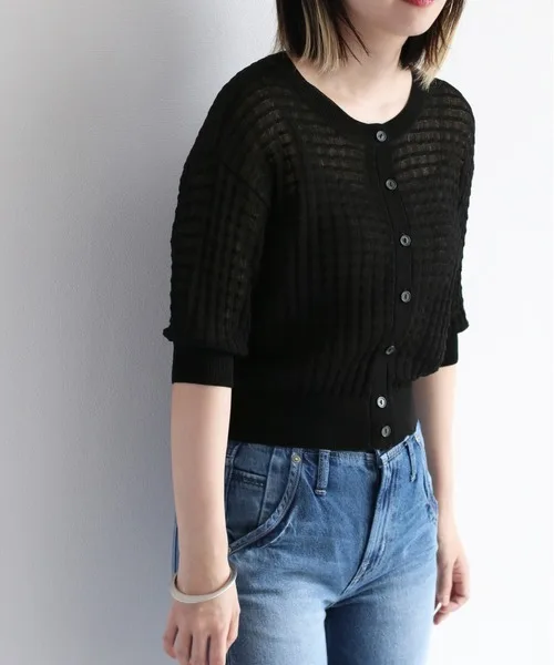 Jaqueta Feminina de Malha de Seda Gelada Cepo, Manga Curta, Gola Redonda, Ajuste Slim, Estilo Casual para o Dia a Dia, Cor Só...