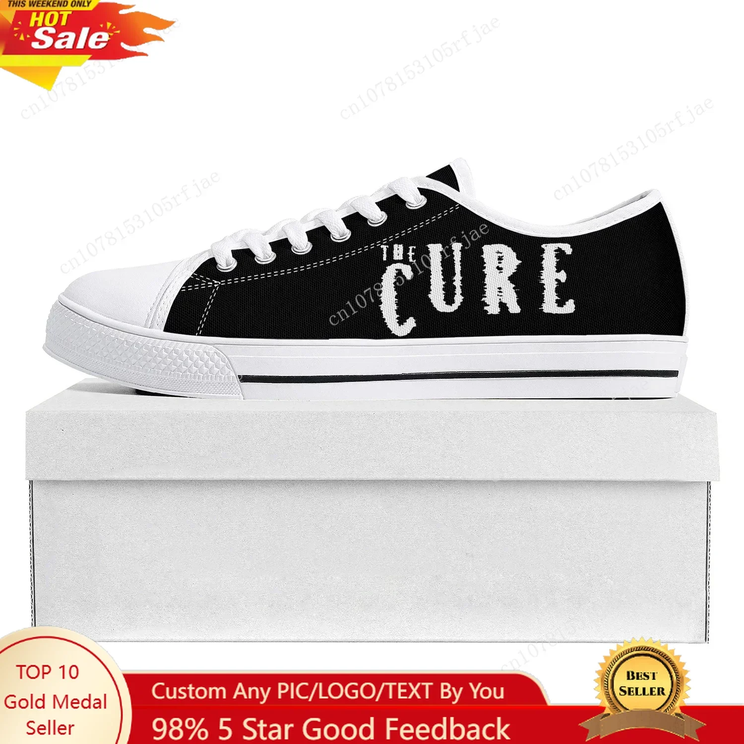 

Cure Rock Band The Robert Smith Low Top High Quality Sneakers Mens Womens Teenager Canvas Sneaker Couple Shoes Custom Shoe White