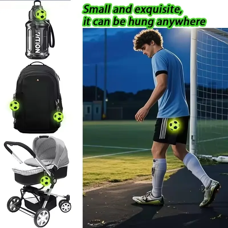 Picture 4: Football Shaped Reflective Pendant Double-sided Luminous Reflective Creative Keychain