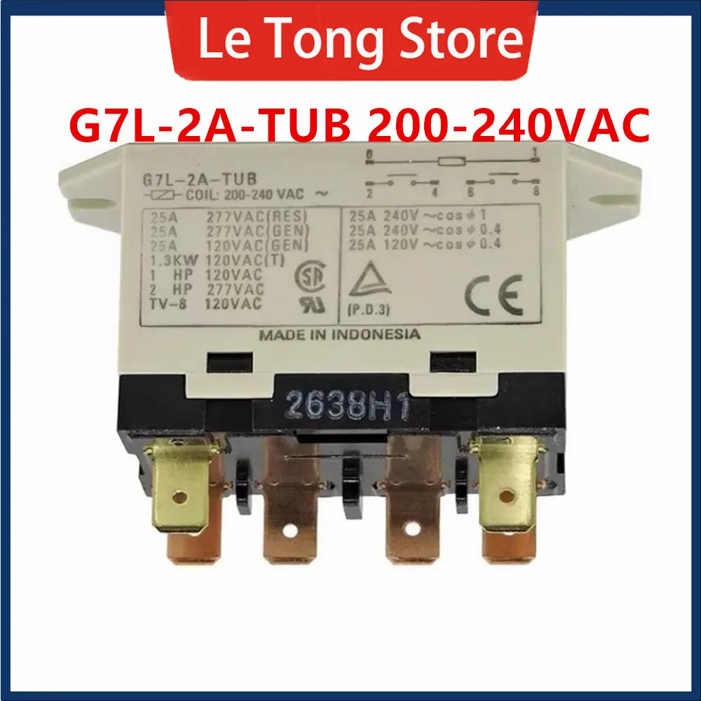 New Original G7L-2A-TUB-24VDC G7L-2A-TUB-200-240VAC Air Conditioning Home Appliance Power Relay Group 2 Normally Open 6-Pin