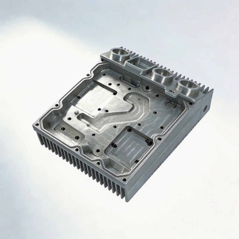 Custom CNC Machined Aluminum Heat Sink Housing Milling Service for Electronic Enclosure With Fins