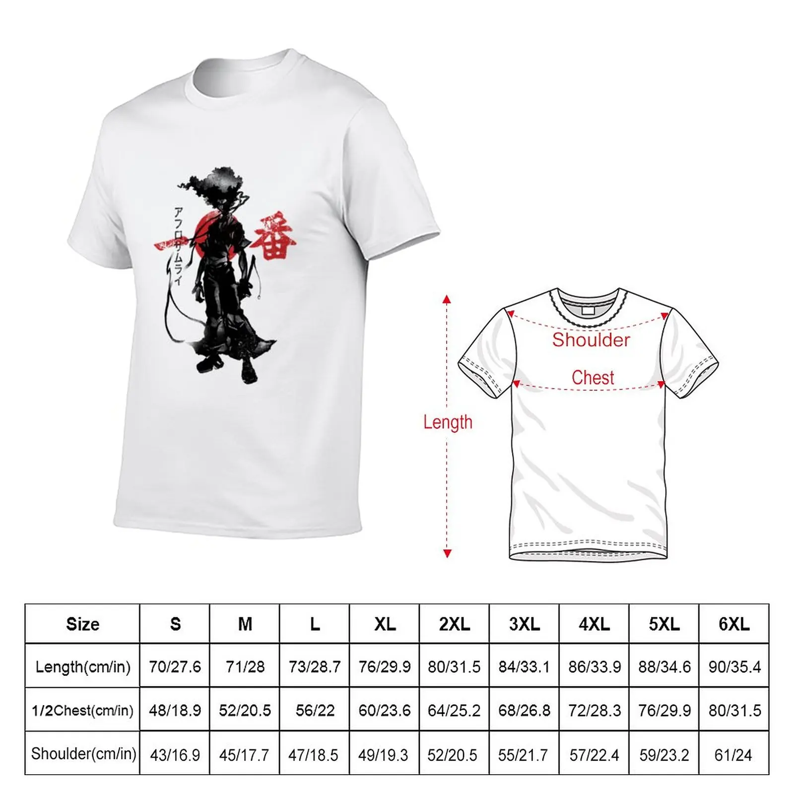 New Afro Samurai Anime T-Shirt cute clothes Oversized t-shirt tshirts for men