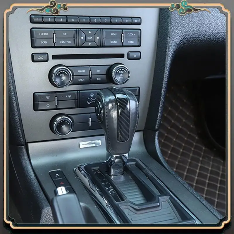 

M45K-Car Gear Shift Head Decoration Cover Trim Interior Accessories For Ford Mustang 2010-2014 (Carbon Fiber ABS)