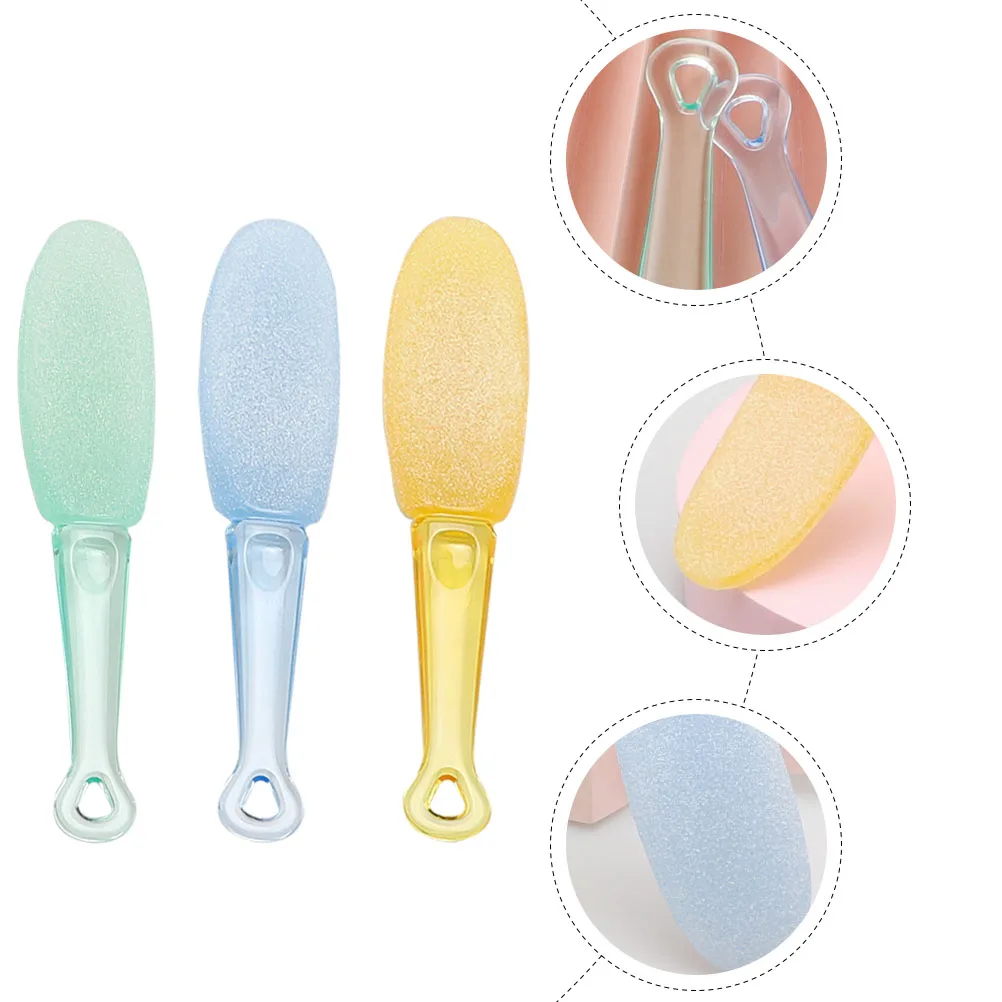 3 pezzi trimmer per calli del piede scrubber naturale per la pelle umida smerigliatrici esfolianti strumenti per pedicure uso sicuro da viaggio