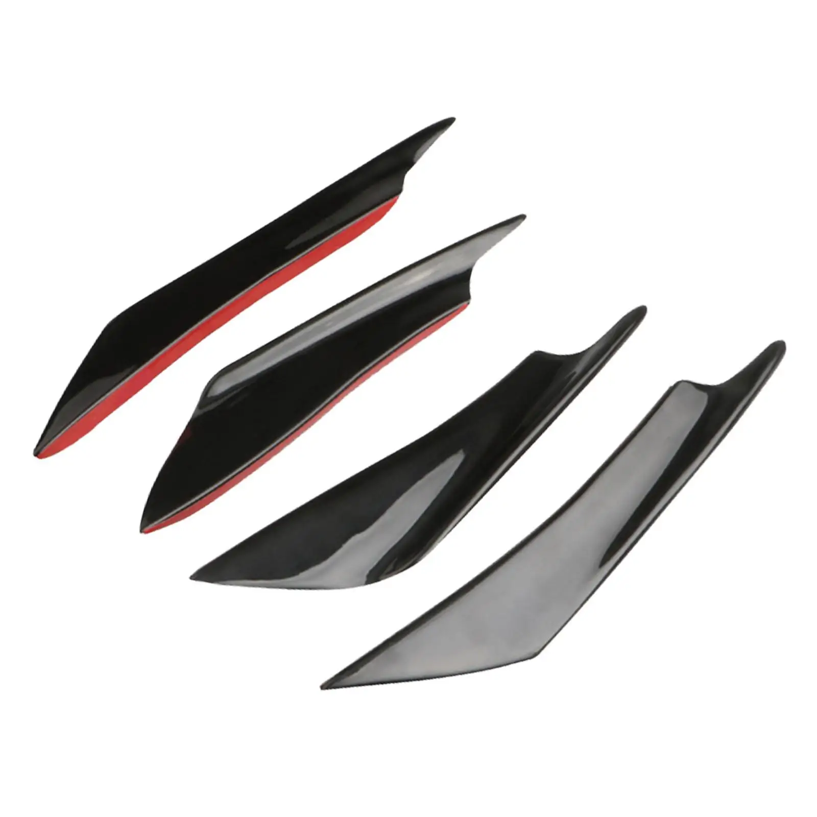 4x Front Bumper Lip Curved Shape Front Bumper Lip Wing Splitter Universal Body