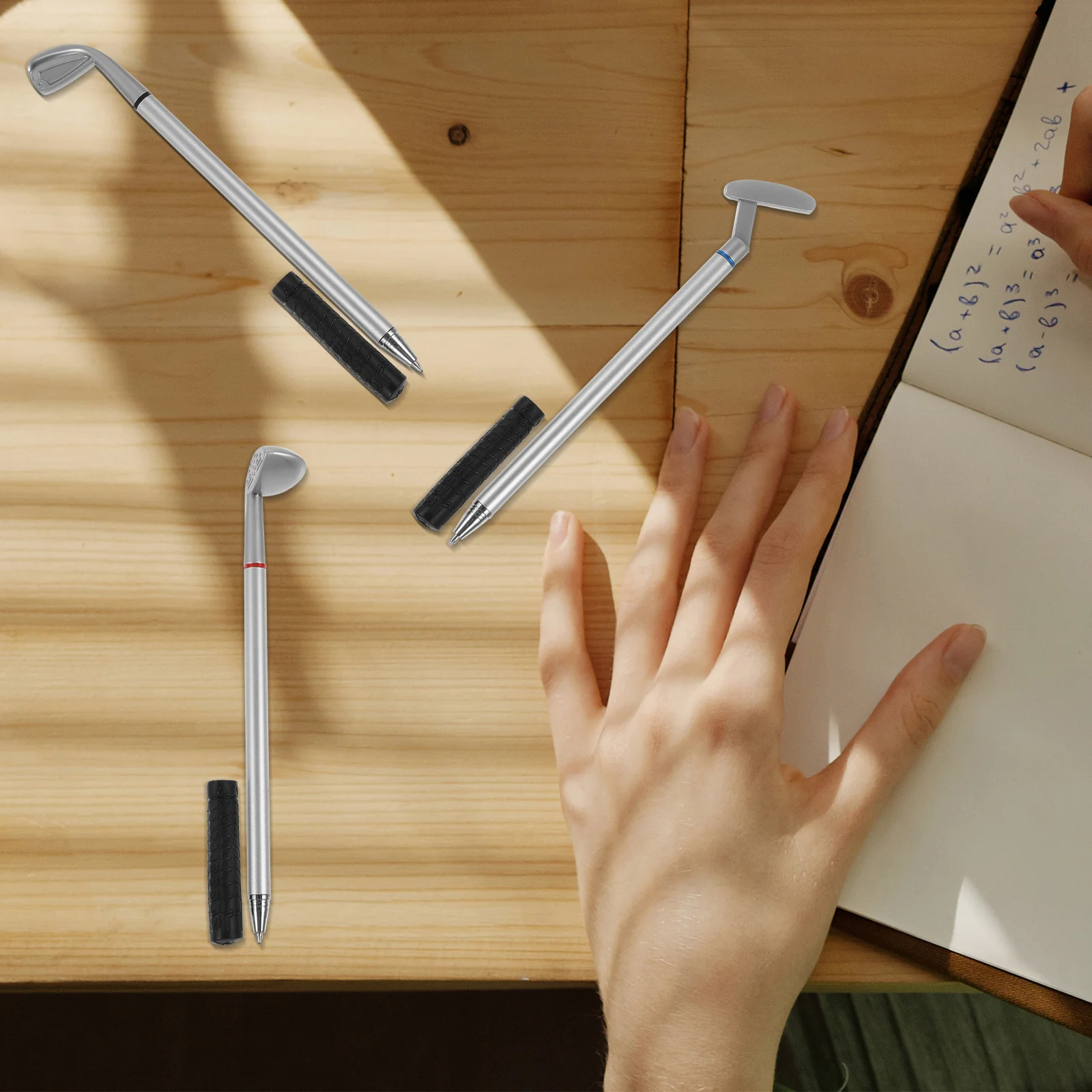 

3 комплекта ручек для гольф-клуба, металлические креативные дизайнерские тонкие легкие офисные письменные принадлежности, шариковая ручка для гольфа, подарочная шариковая ручка