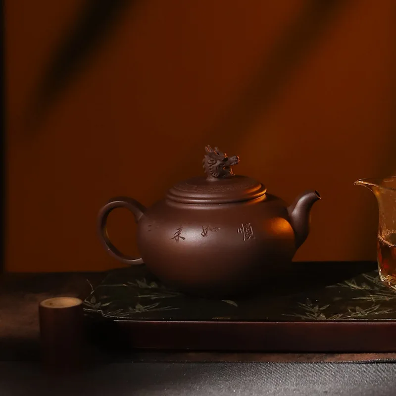 Authentic Yixing Zisha Teapot Master Craftsman Purely From Original Purple Clay Large Capacity Zanglong Teapot Fully Handmade