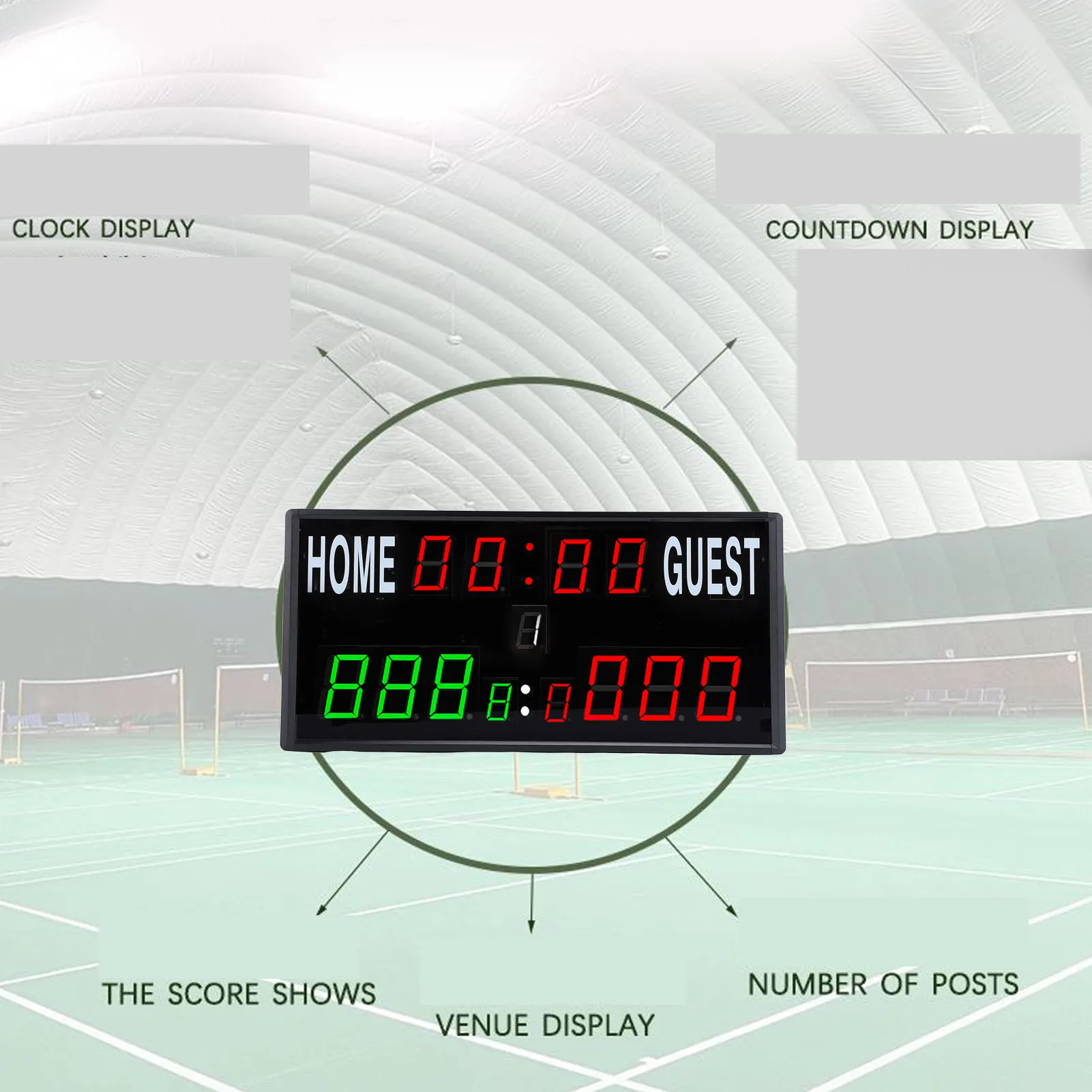 Electronic LED Scoreboard Multifunctional Countdown Match Time Display Electronic Scoreboard Remote Control for Competitions