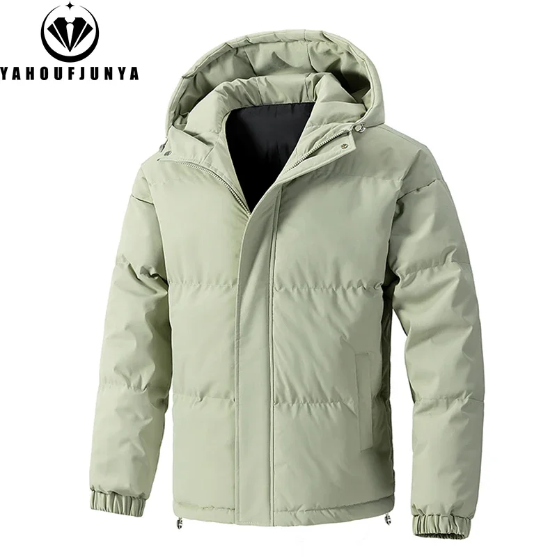 8XL New Autumn Men Warm Outdoor Windproof Hooded Parka Jacket Men Winter Solid Zipper Casual Fashion Large Size Jacket Male Coat