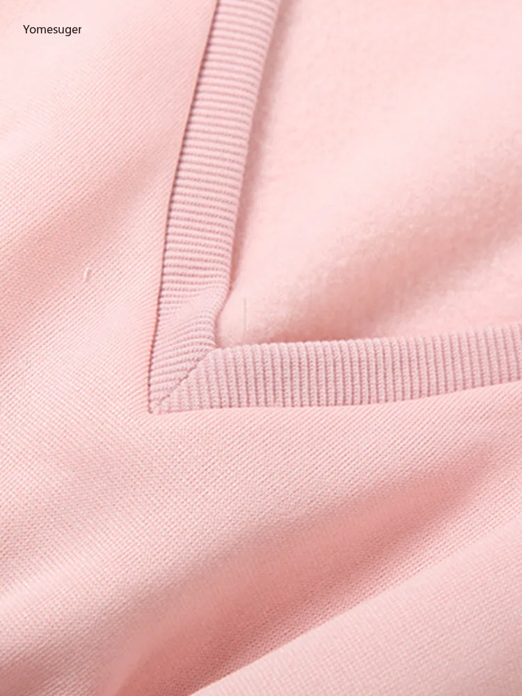 Yomesugar عادية الصوف المحاصيل هوديي المرأة محب المجهزة الخصر المرقعة الخامس الرقبة كم كامل قناع السترة Harajuku الشارع الشهير #6