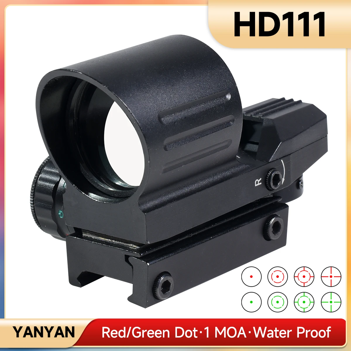 

Голографический прицел HD111 Red Dot Sight Reflex с 4 прицельными сетками, коллиматорный прицел Gl*ck для охоты и страйкбола