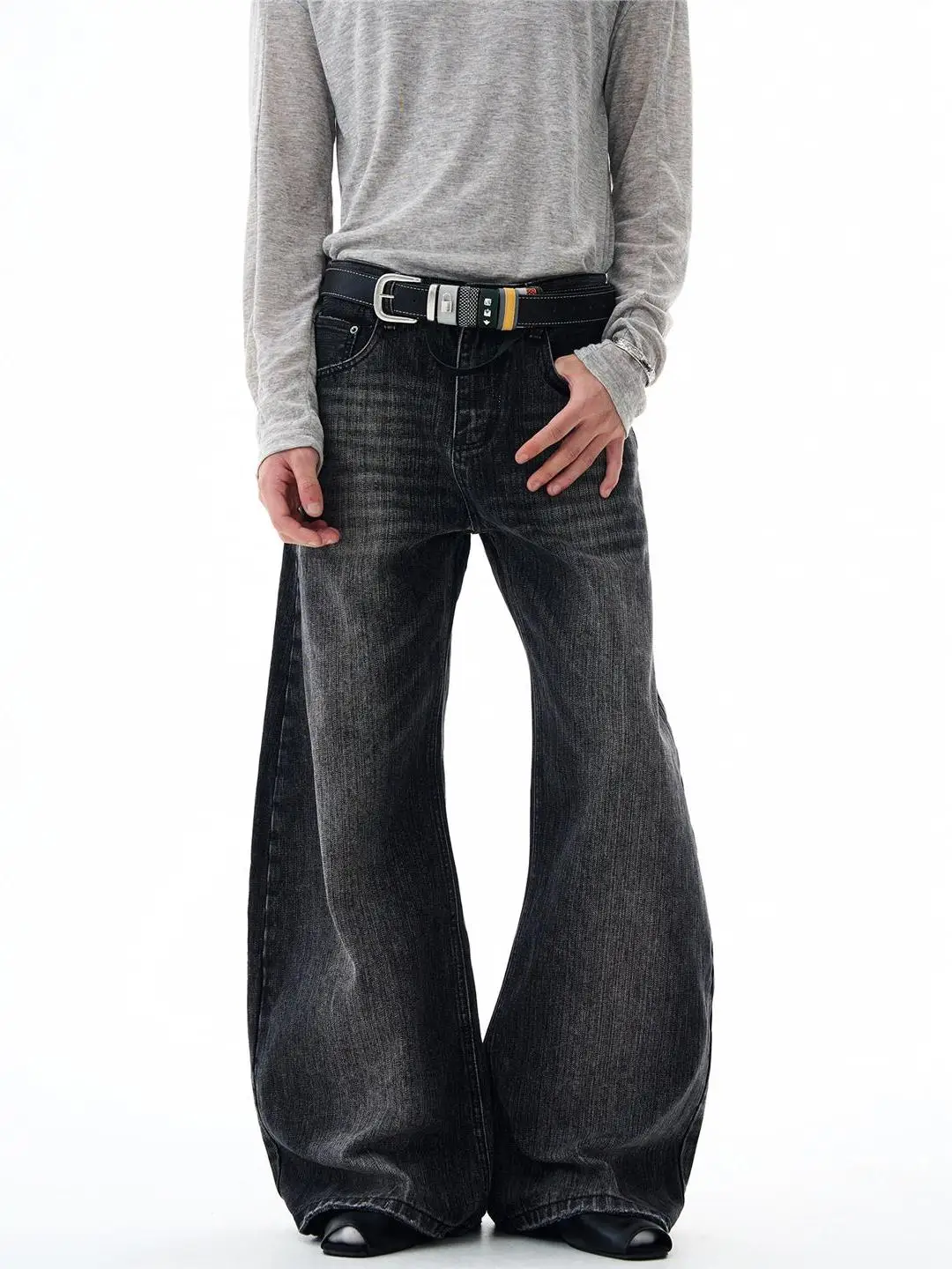 

Американские ретро-джинсы Cleanfit Bla с широкими штанинами, свободные прямые брюки-кюлоты для мужчин и женщин, молодежный трендовый бренд