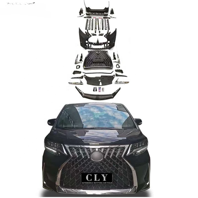 CLY Car Bumper For  Alphard Facelift LM Bodykit Grilles Front rear car bumper Diffuser No Need Change Headlight