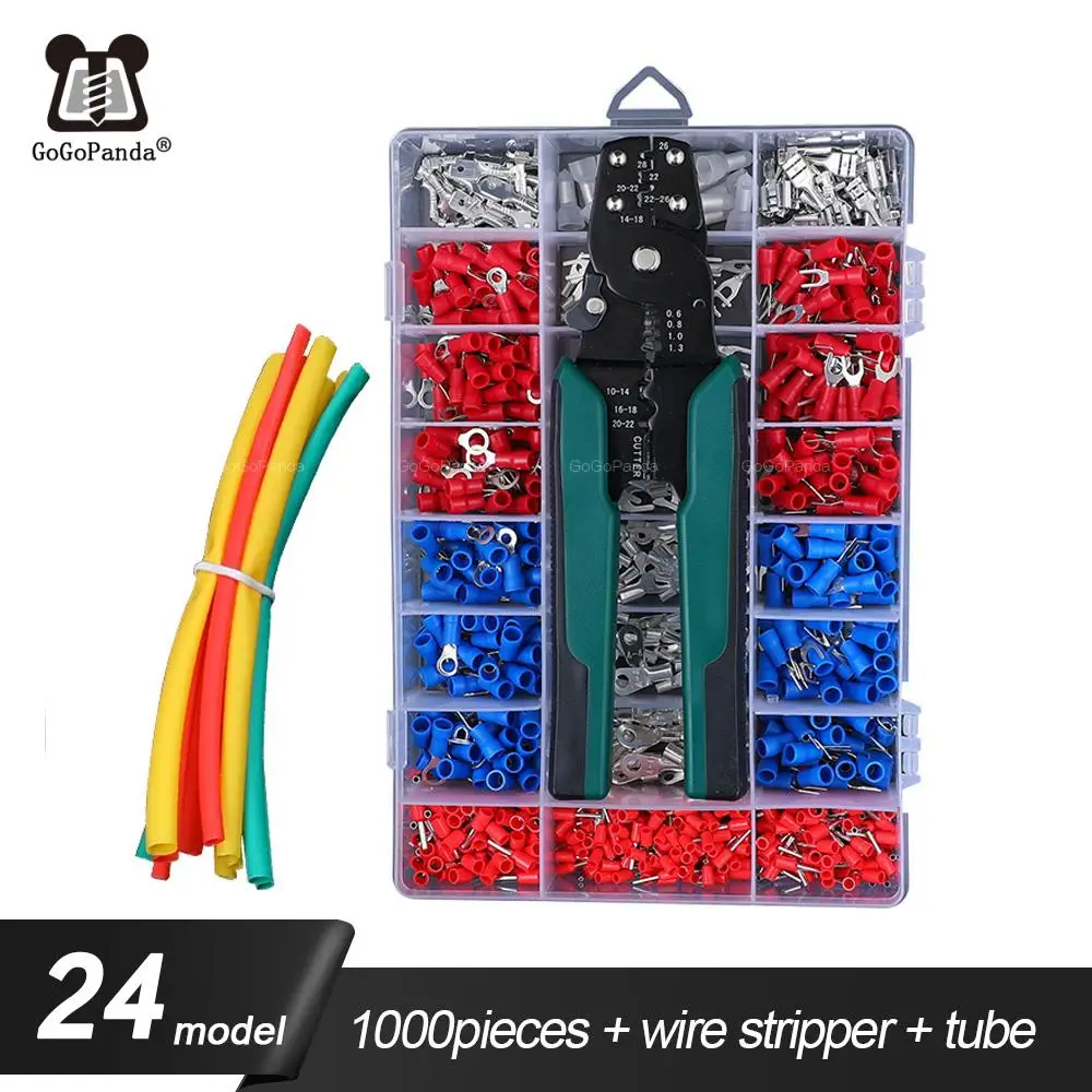 

24 Kinds Of Terminal 1 Crimping Pliers Wire Cold End Tube Copper Connector Wire Connector Assembly Set Lug Plug Needle Nose