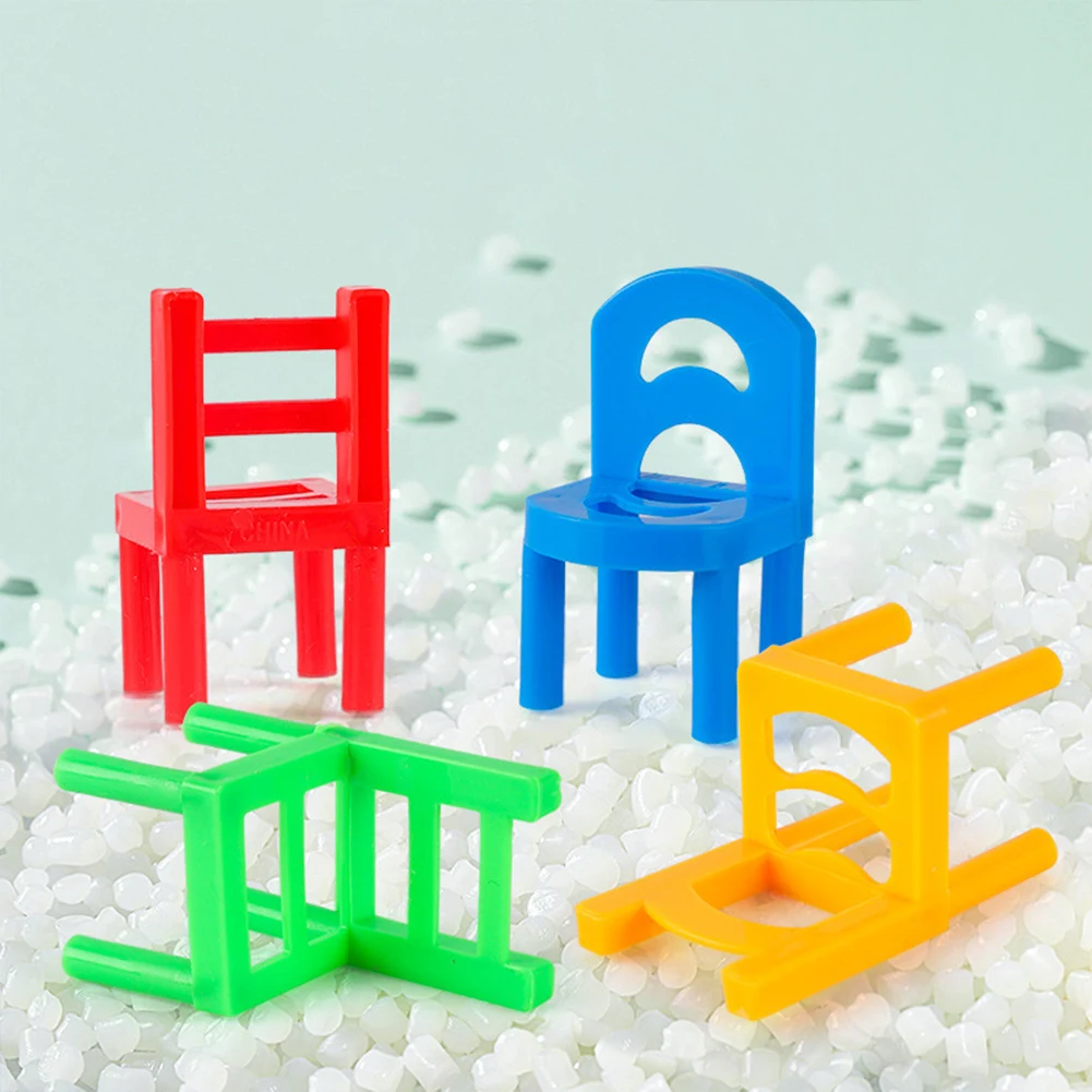 24ピース カラフル スタッキングチェアセット スタッキングチェアゲーム DIY バランスチェア スツール コーディネーション＆バランス キッズ＆大人向け