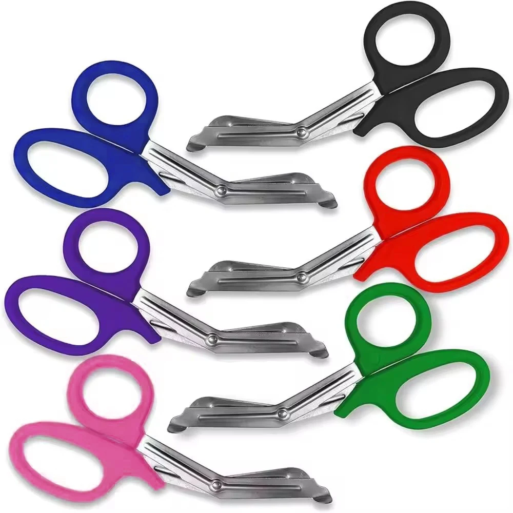 

5Pcs 15cm Curved Bandage Gauze Fabric Canvas Cutting Shears Medical Emergency First Aid Nurses Surgical Veterinary Scissors D3