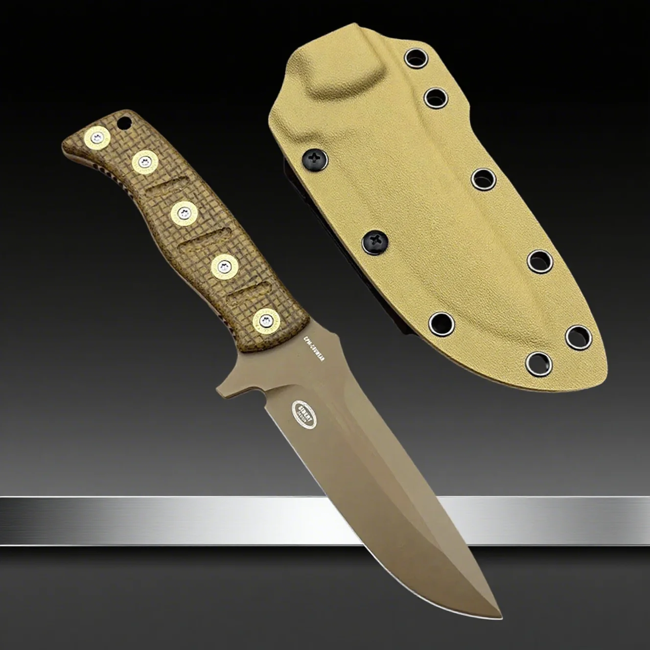 

B375- Brown flax fiber handle tactical straight knife, outdoor mountain climbing and camping tool, household sharp fruit knife